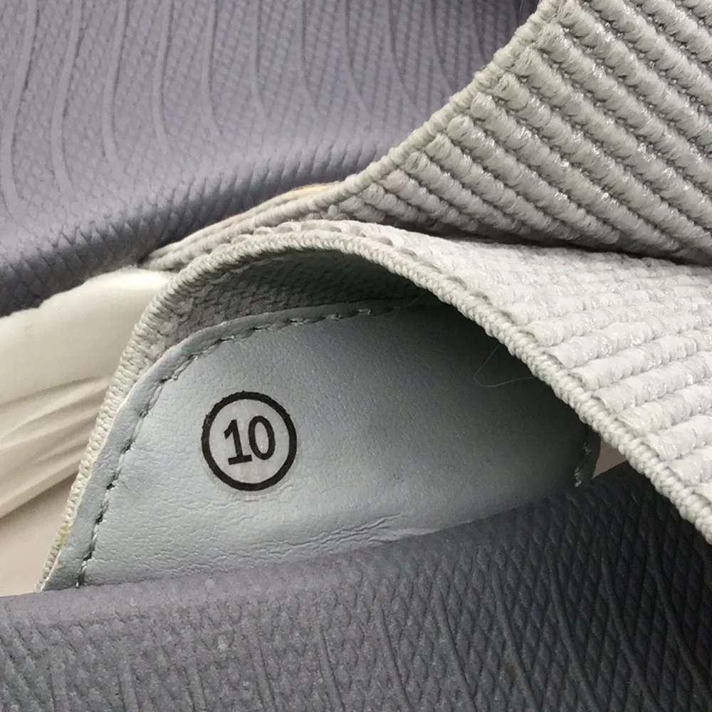 Skechers Goga Mat Gray Stretch Criss Cross Slide On Sandal - Picture 8 of 9